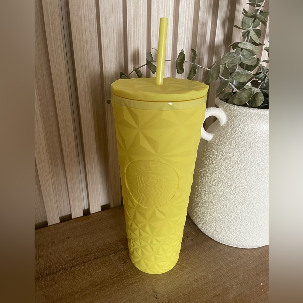 Starbucks 2025 Matte Butter Yellow Soft Touch Prism Tumbler 24oz.